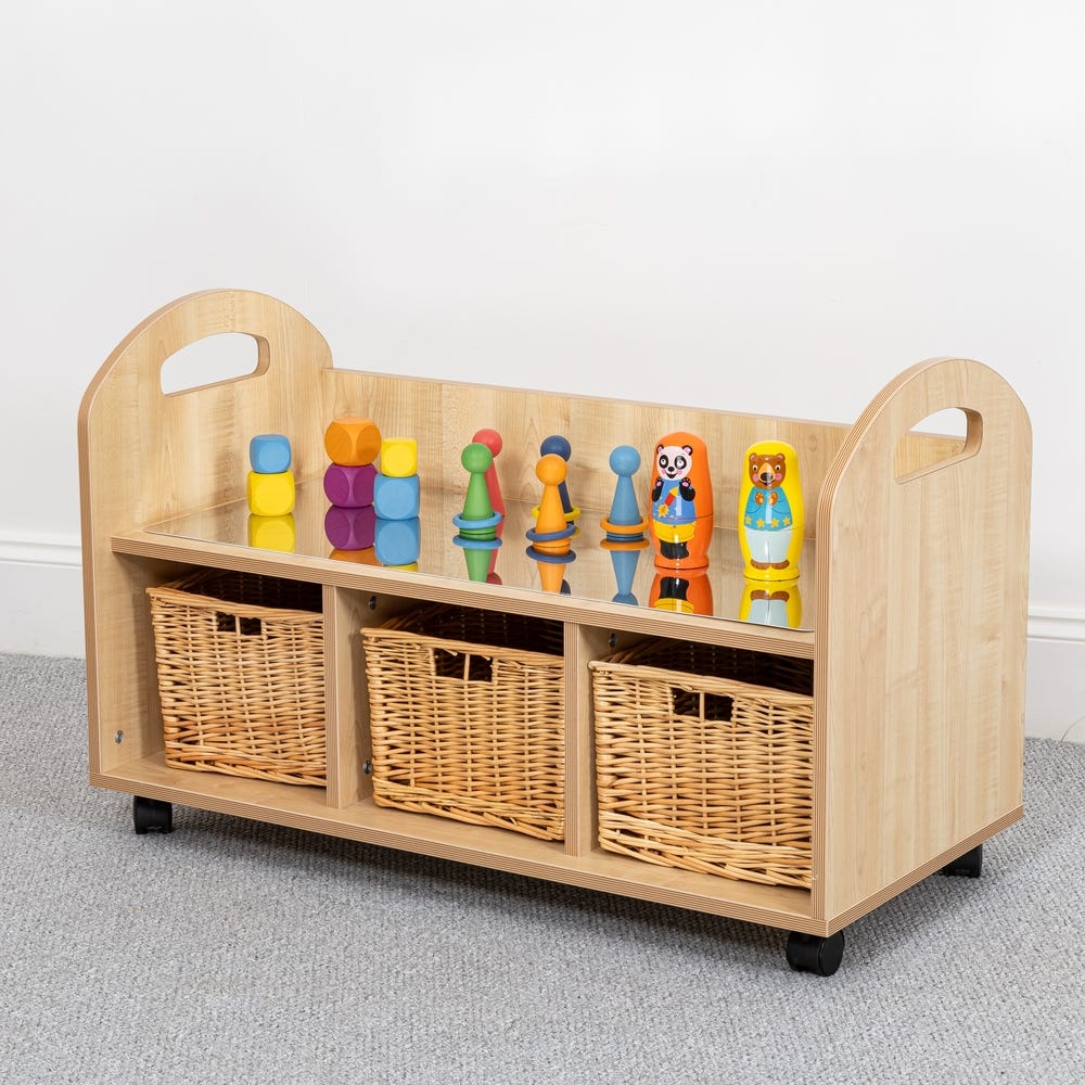 Wild Wood Mobile 1 Tier Storage with Mirror