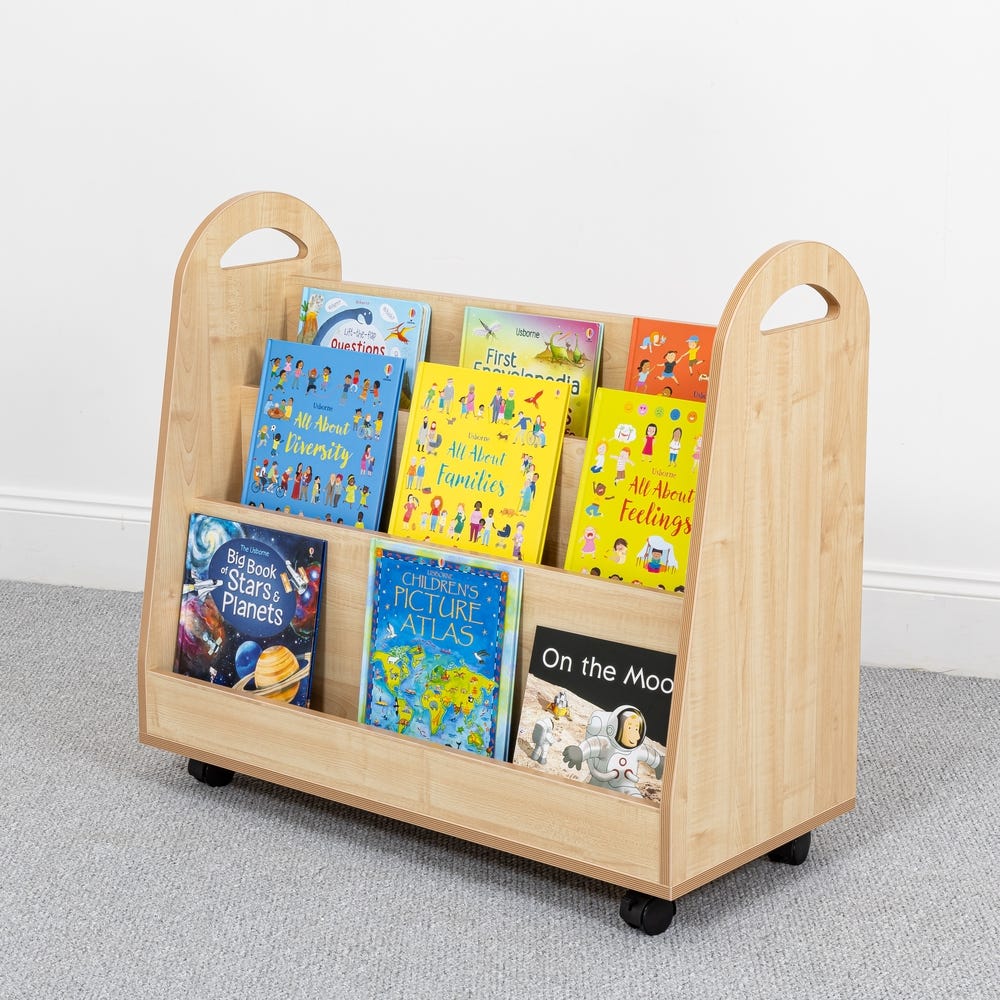 Wild Wood Mobile Double Sided Book Storage Unit