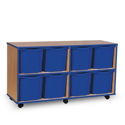 8 Quad Tray Unit Beech Blue Trays