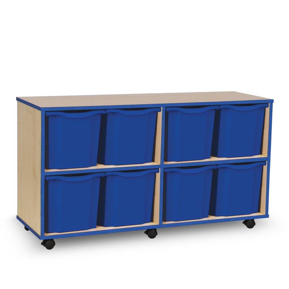 8 Quad Tray Unit Maple Blue Trays