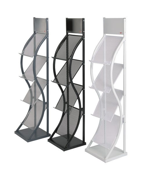 Wave Leaflet Dispenser Grey  W500mm