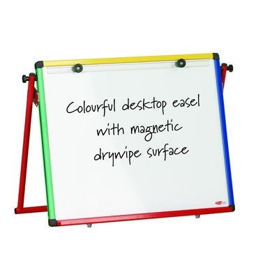 Junior Drywipe Desktop Easel Multi-Coloured Frame