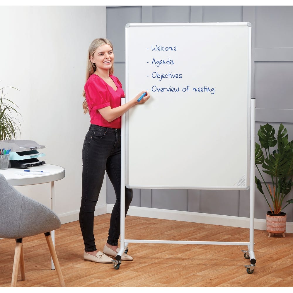 Mobile Writing Boards Portrait Non-Magnetic H1200xW1500mm