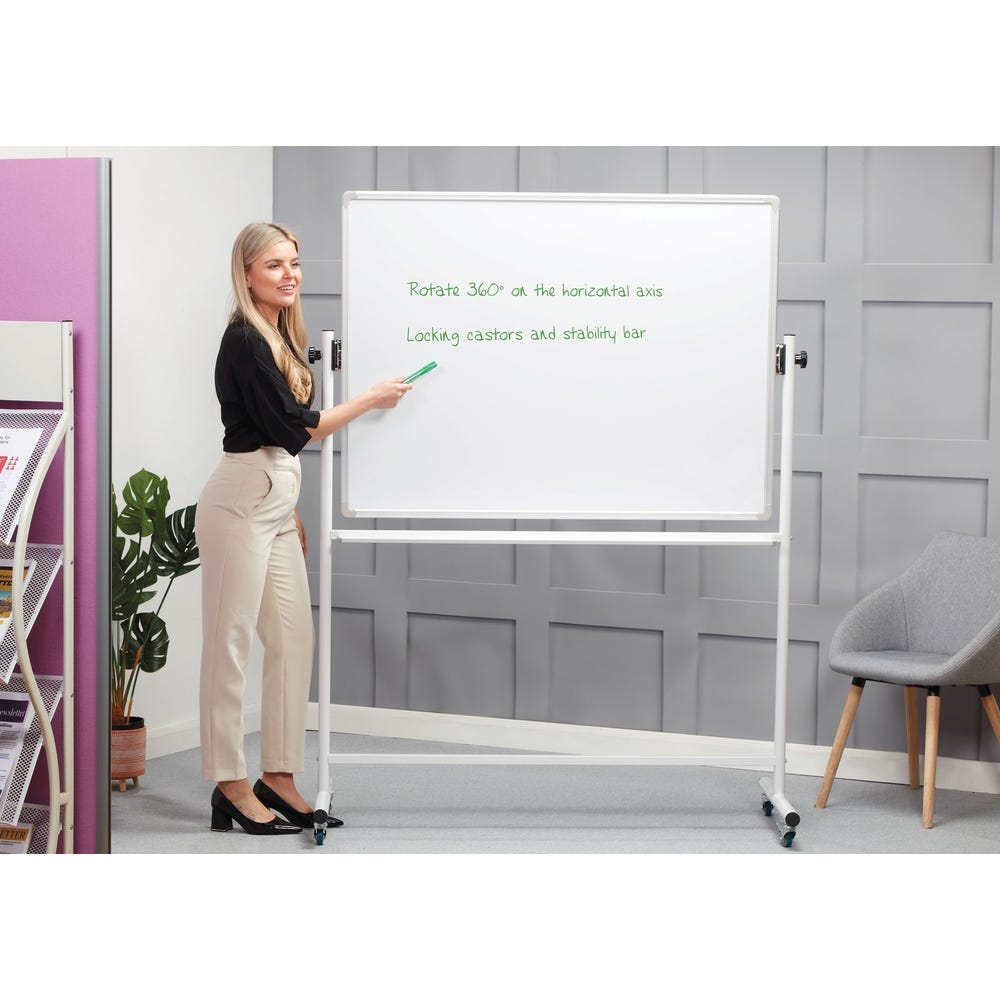 Mobile Swivel Boards- Non-Magnetic Landscape H900xW1200mm