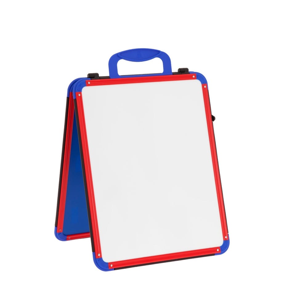 A3 Portrait Wedge Folding Whiteboard Red/Blue