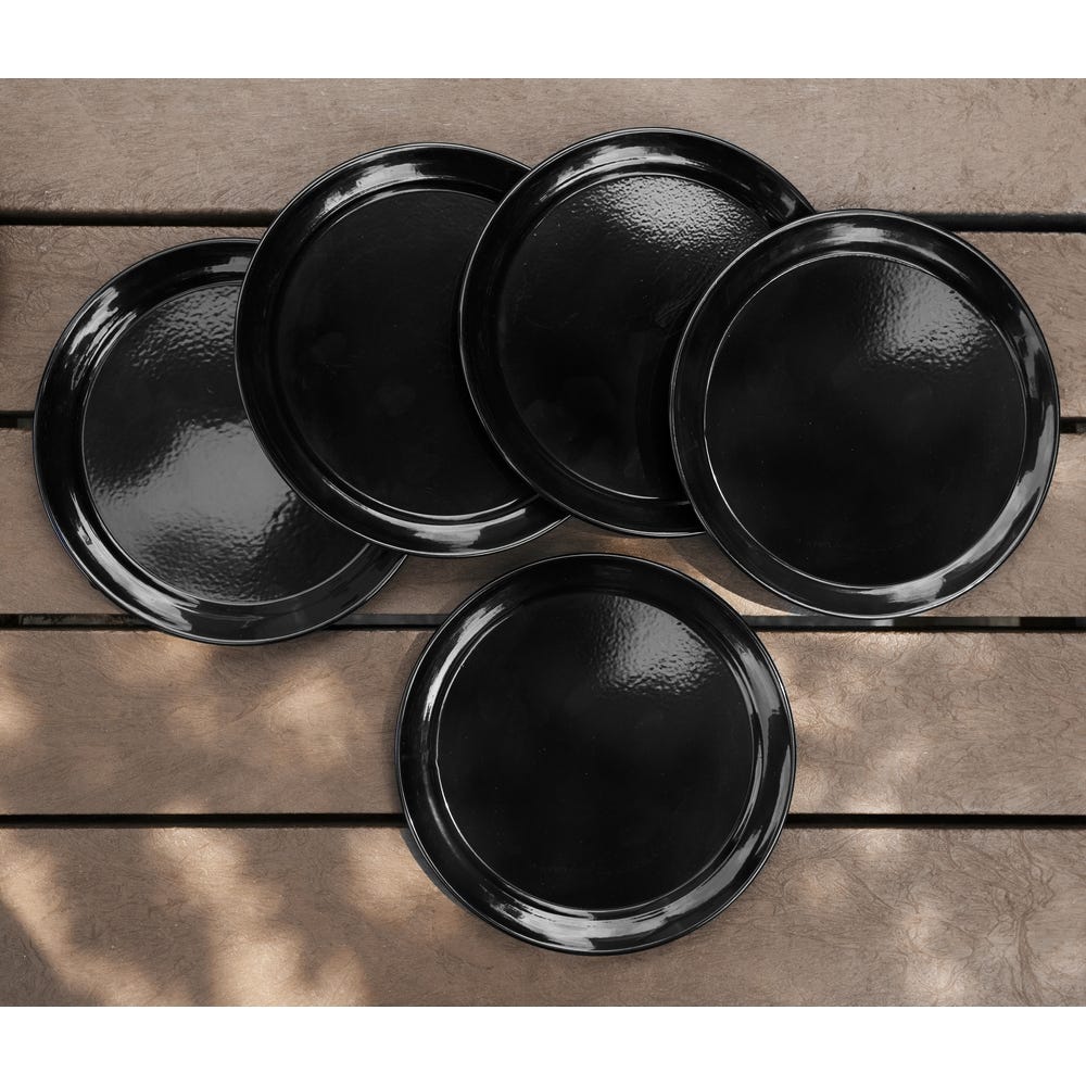 Plate Black Set of 5
