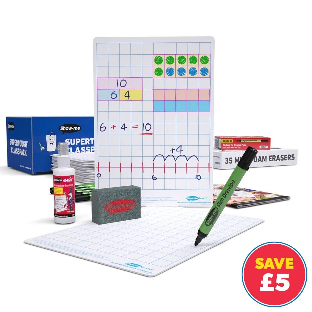 A4 Show-me Supertough Lined Whiteboards Bulk Box 100 Sets