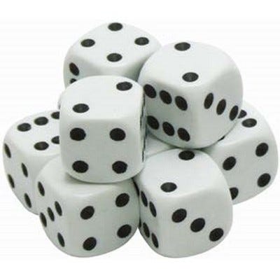 Traditional Dot Dice White/Black 16mmTub 200