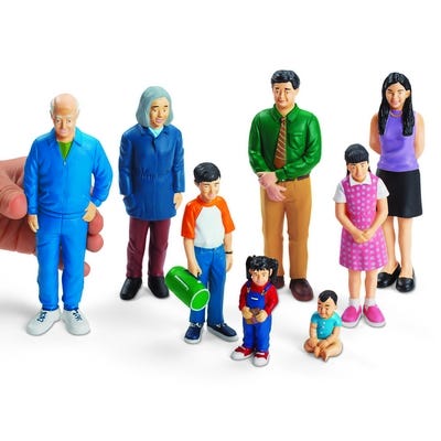 White Asian Block People Set 8