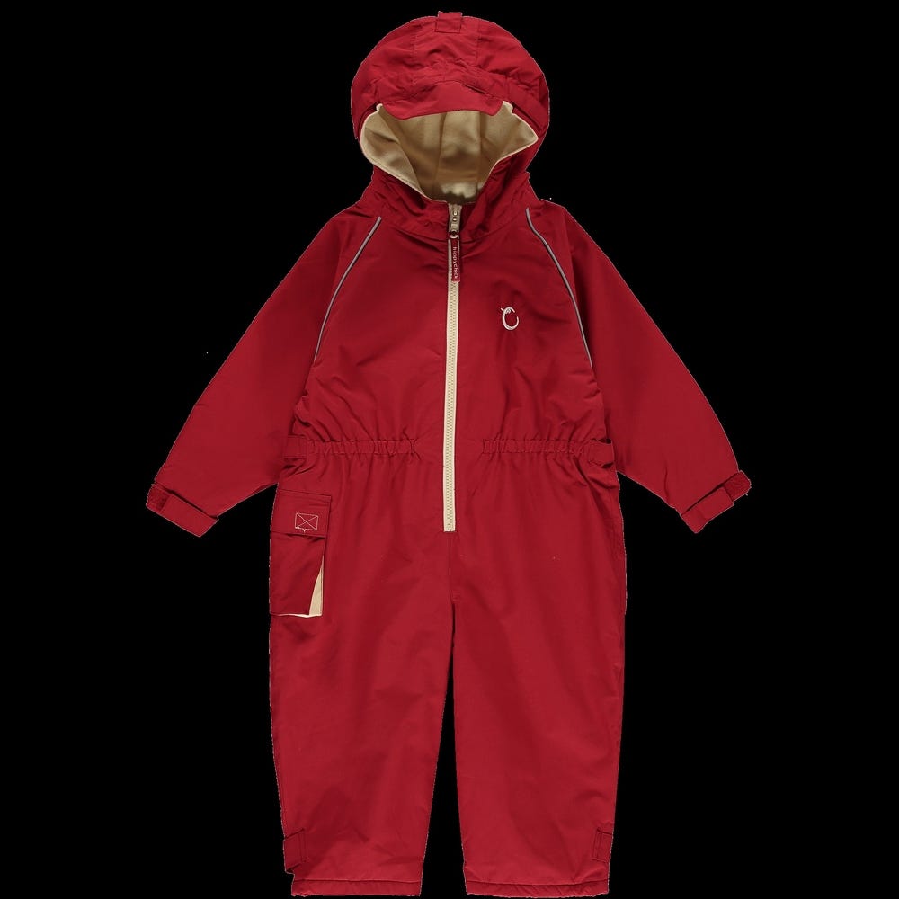 Toddler Fleece-lined, Waterproof Suit, Red, 3-4 years
