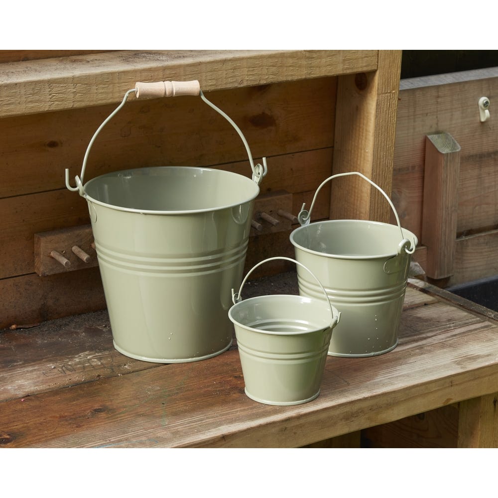 Bucket small, 1.6lt, 6lt Set of 3 Cement Grey