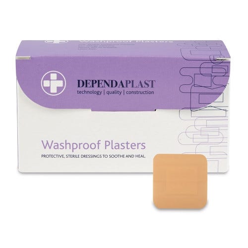 4 x 4cm Washproof Plasters Box of 100