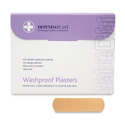 72 x 25mm Washproof Plasters Pack of 100