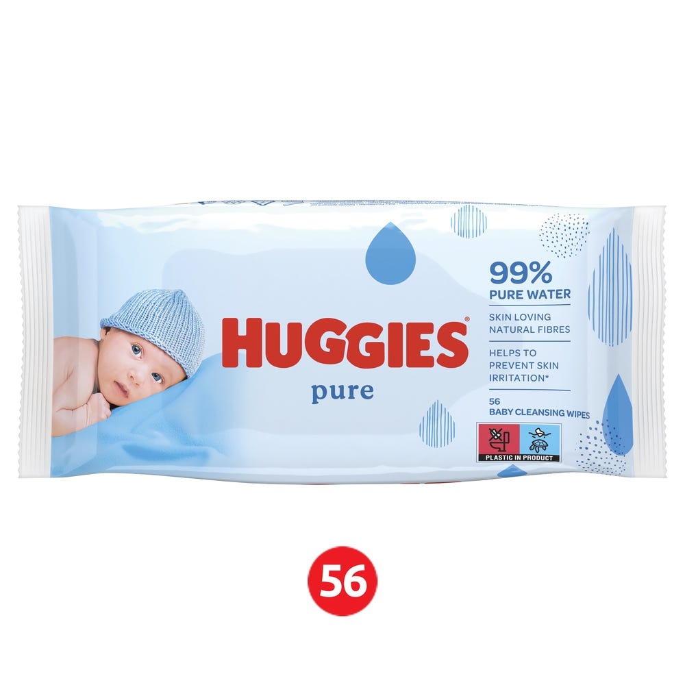 Huggies Pure Baby Wipes Pack of 56