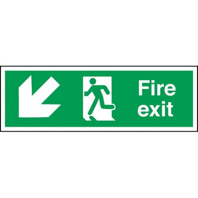 Fire Exit Arrow Left Down' Sign