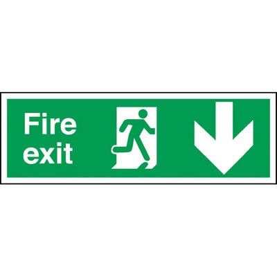 Fire Exit Arrow Down' Sign