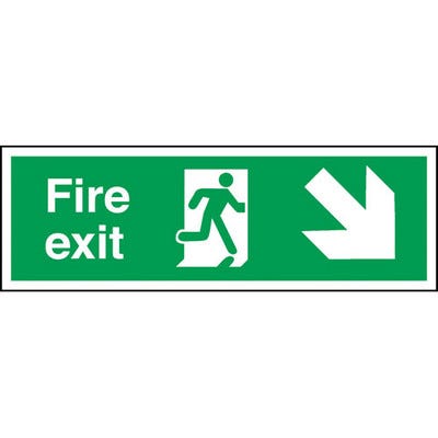 Fire Exit Arrow Right Down' Sign