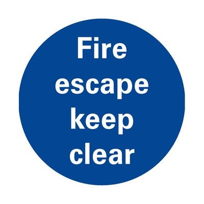 Fire Escape Keep Clear' Sign