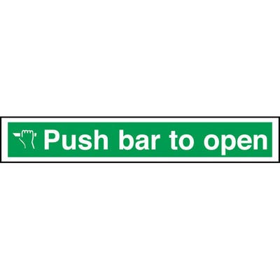 Push Bar To Open' Sign