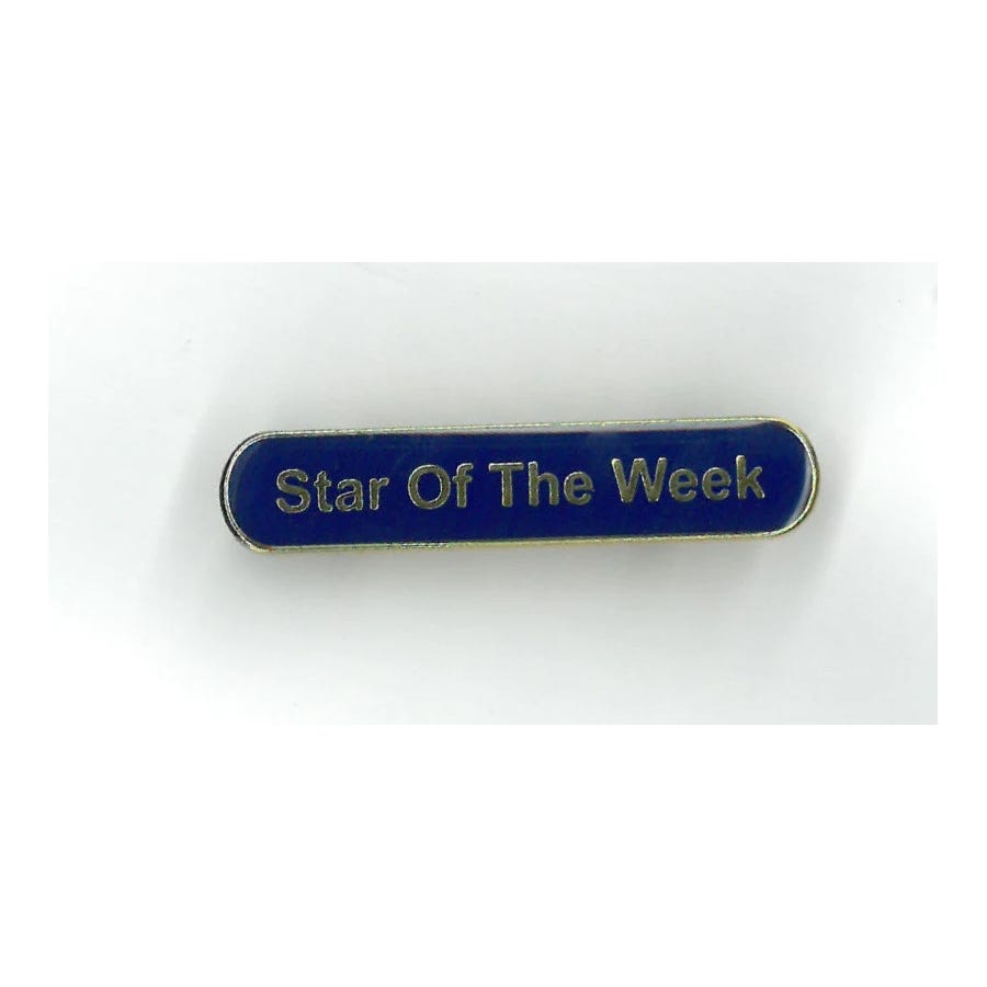 Star of The Week Enamelled Bars Blue Pack of 10