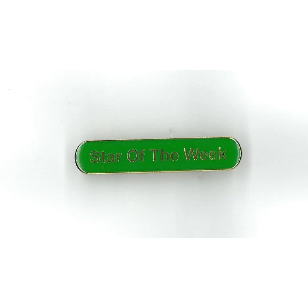 Star of The Week Enamelled Bars Green Pack of 10