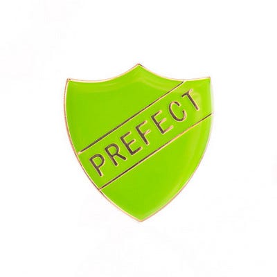 Prefect Enamelled Shield Green Pack of 10