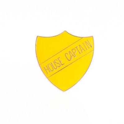 House Captain Enamelled Shield Yellow Pack of 10
