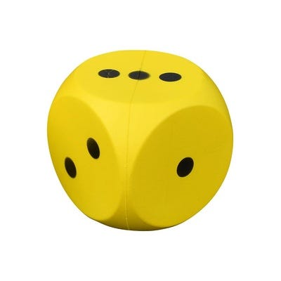 Coated Foam Dice, Yellow