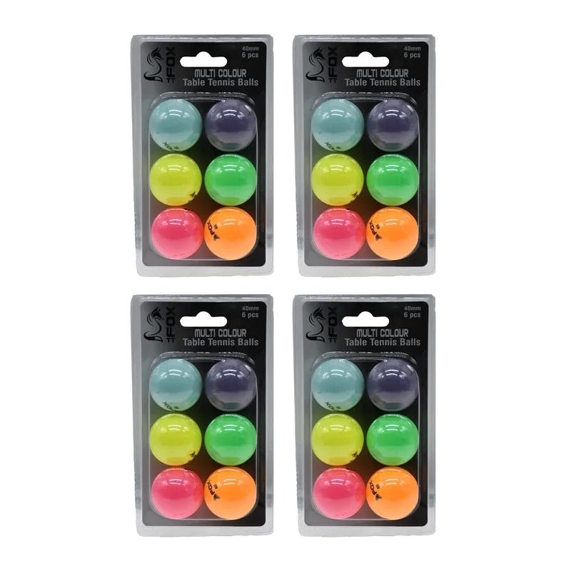 Fox TT Coloured Table Tennis Balls, Pack of 24
