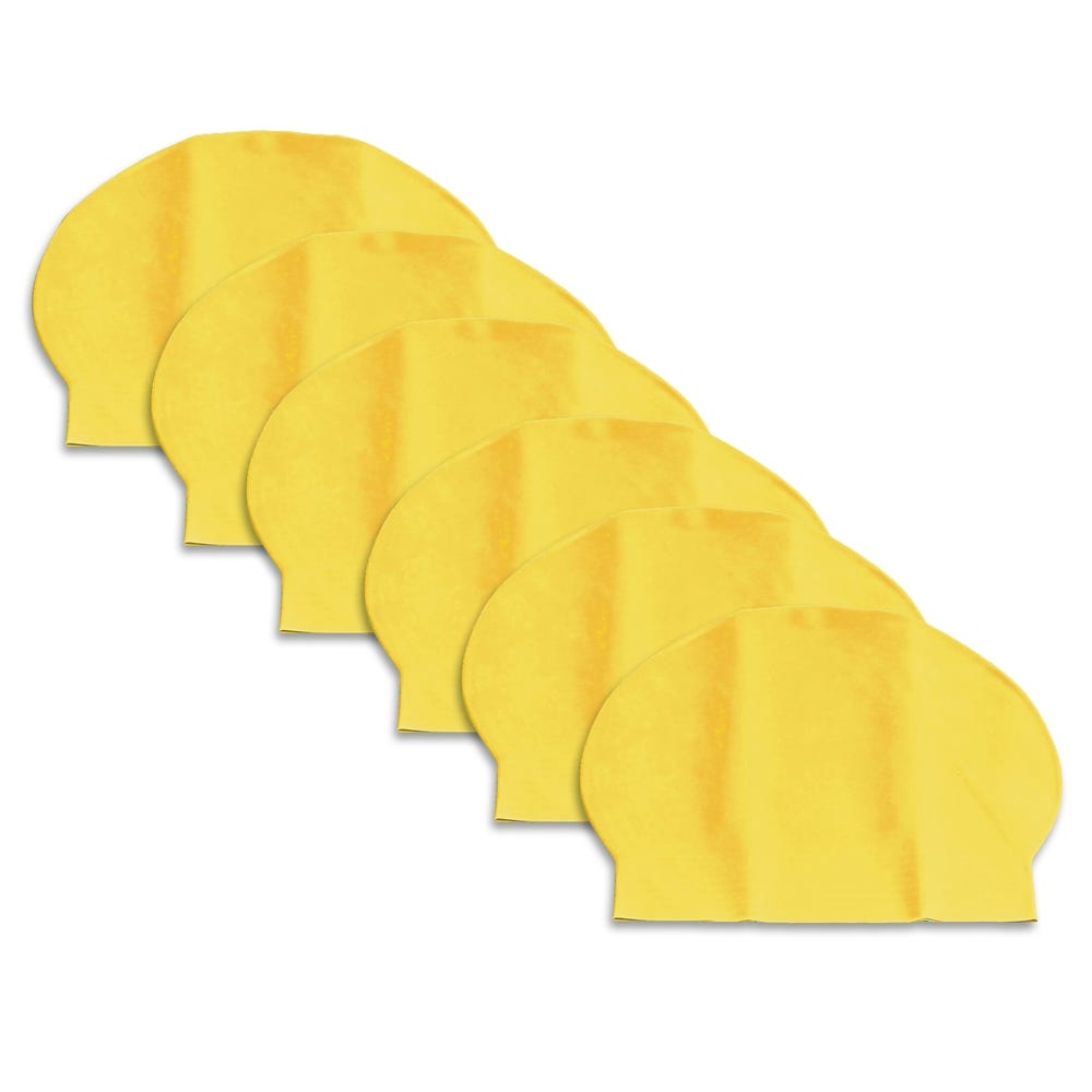 Swimming Cap, Yellow Pack of 6