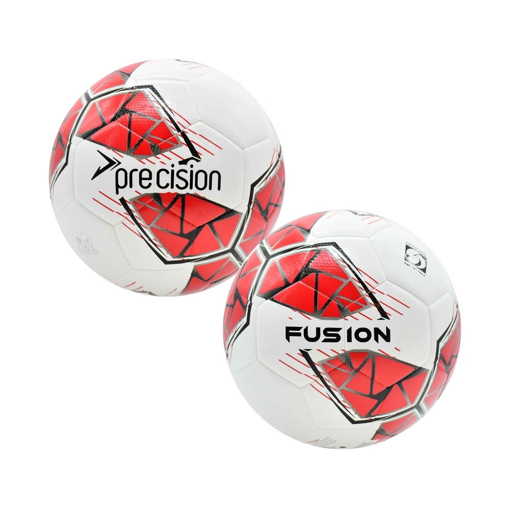 Precision Fusion FIFA Football Size 4 White/Red Pk 10 with Bag