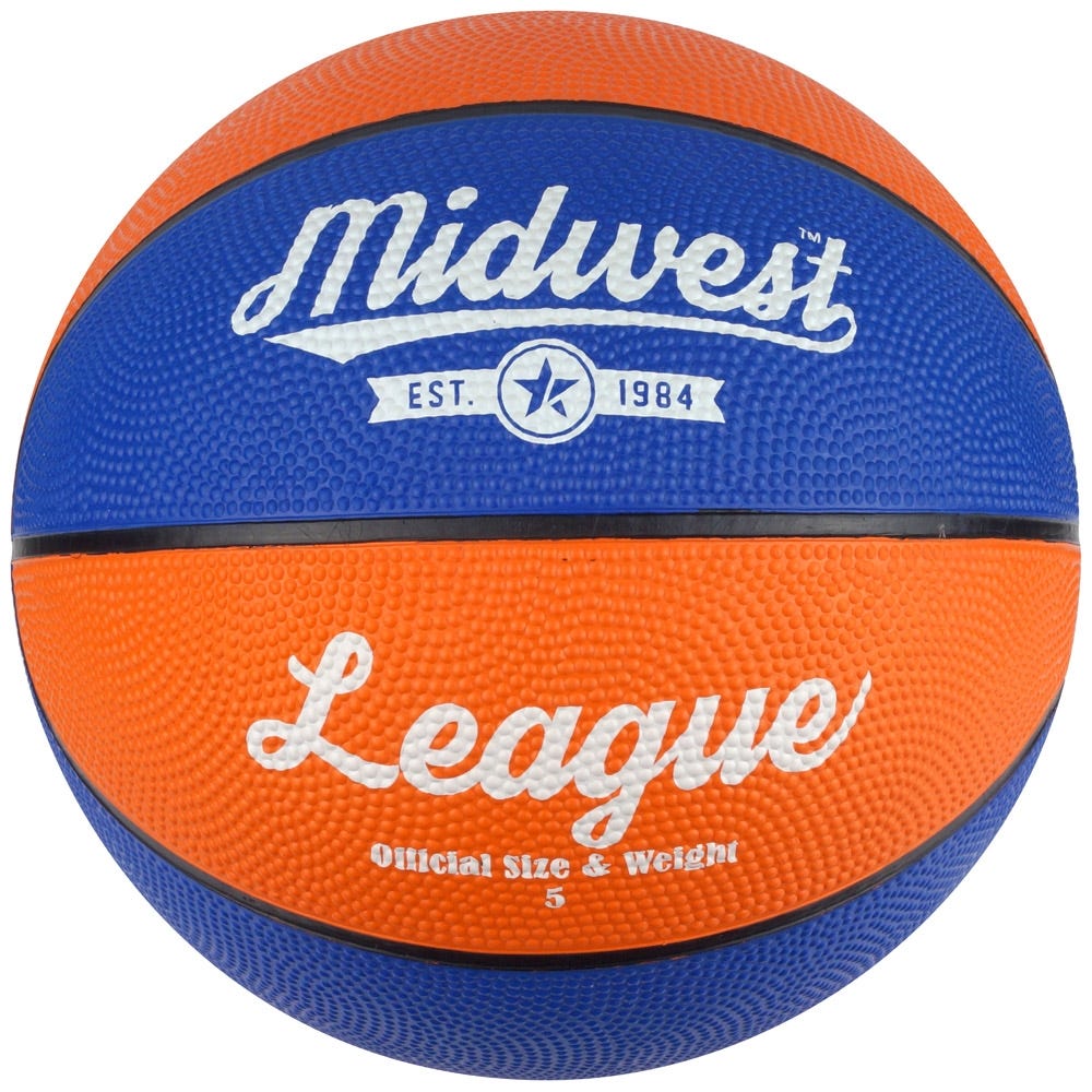 Midwest League Basketball Blue/Orange, Size 5