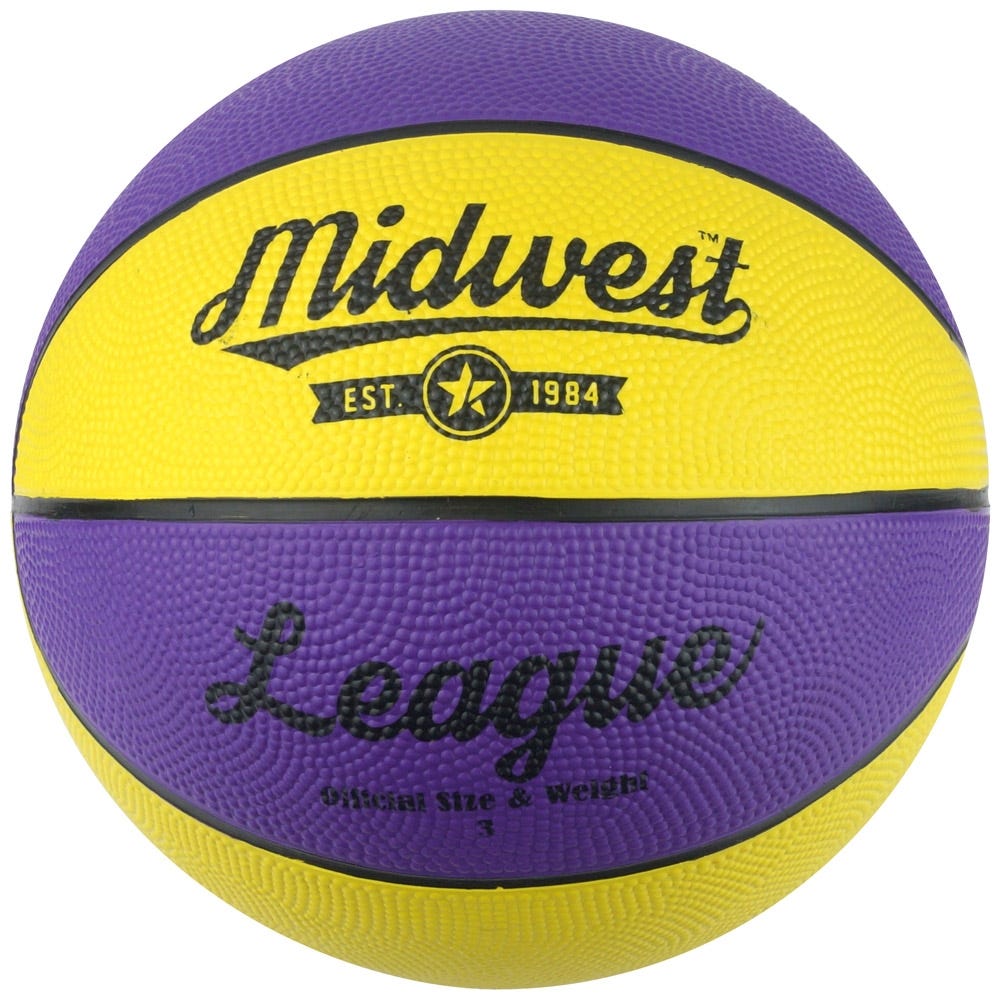 Midwest League Basketball, Yellow/Purple, Size 3