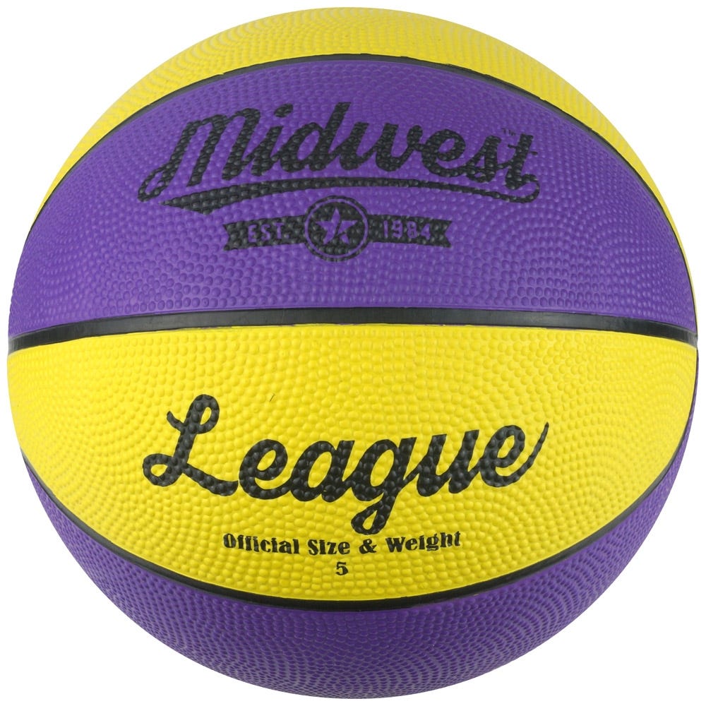Midwest League Basketball, Yellow/Purple, Size 5