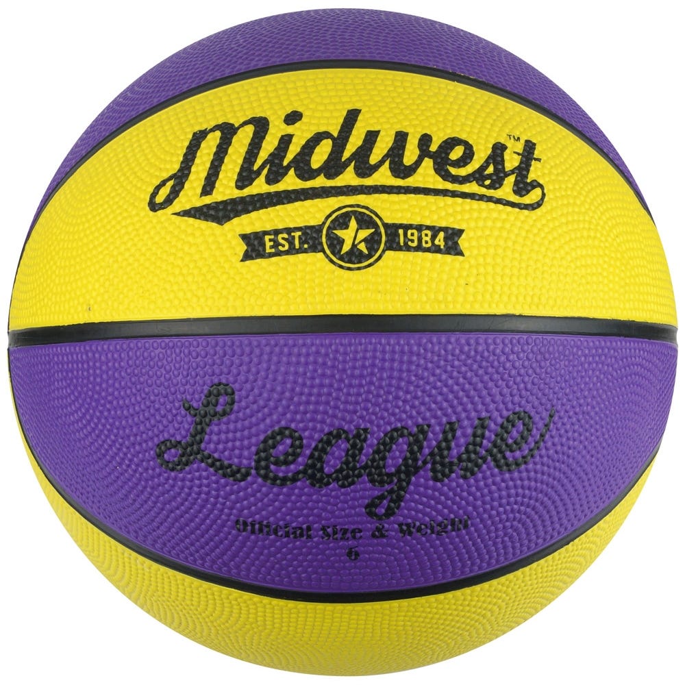 Midwest League Basketball, Yellow/Purple, Size 6