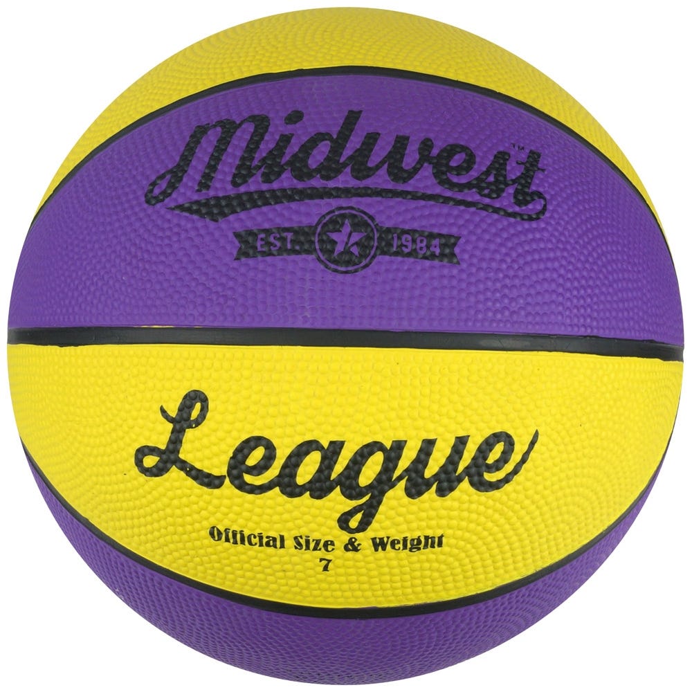 Midwest League Basketball, Yellow/Purple, Size 7