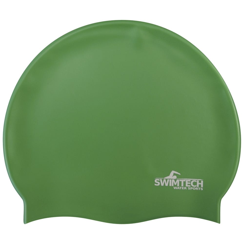 SwimTech Silicone Green Swim Cap