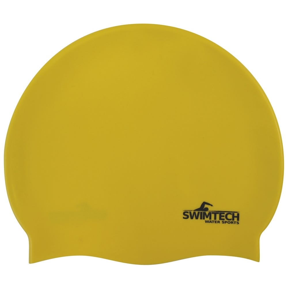 SwimTech Silicone Yellow Swim Cap
