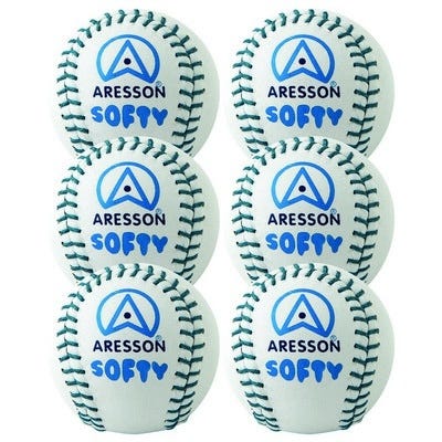 Aresson Softy Rounders Ball, Set of 6, White