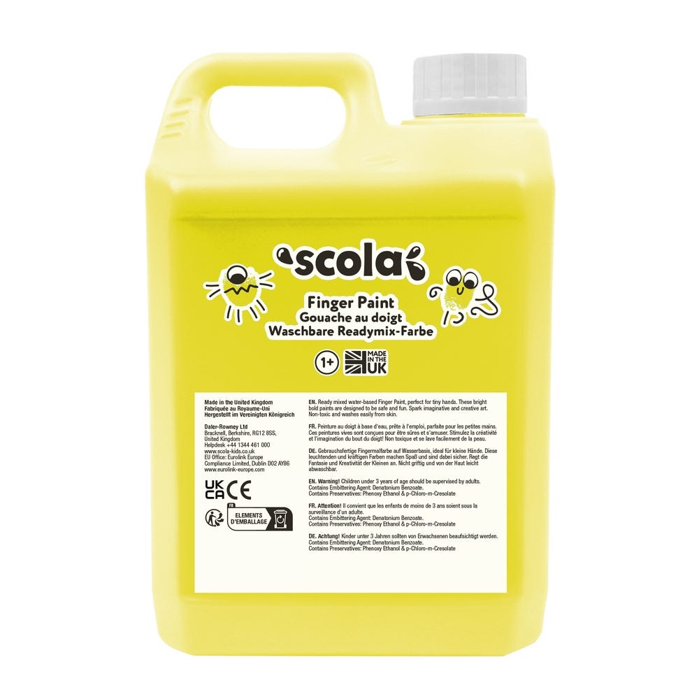 Scola Finger Paint 2 Litre Brilliant Yellow