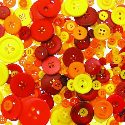 Warm Colour Buttons Assorted Pack