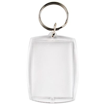 Rectangular Key Ring White Pack 25