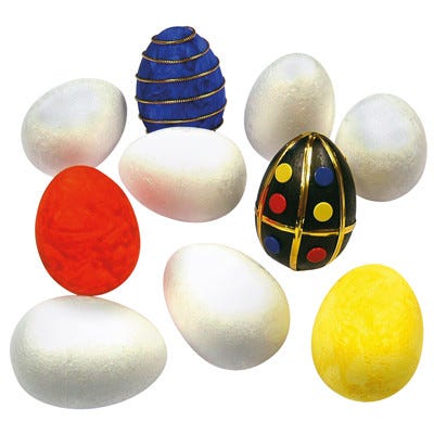 Polystyrene Eggs White Pack 10