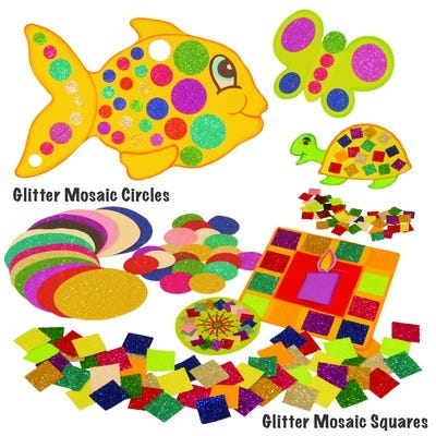 Glitter Mosaic Squares Assorted Pack 3000