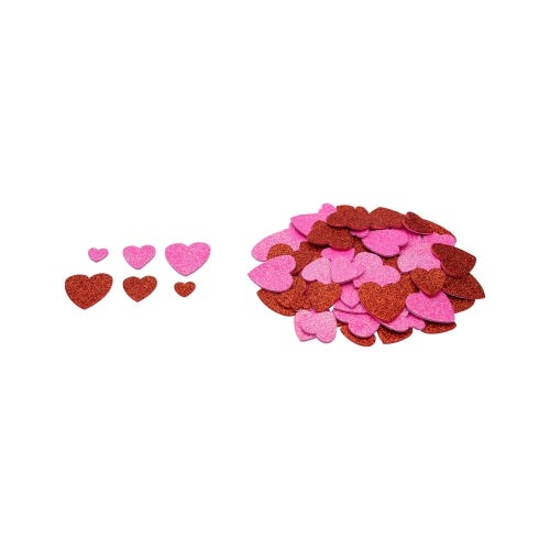 Glitter Hearts Foam Stickers Pack of 100