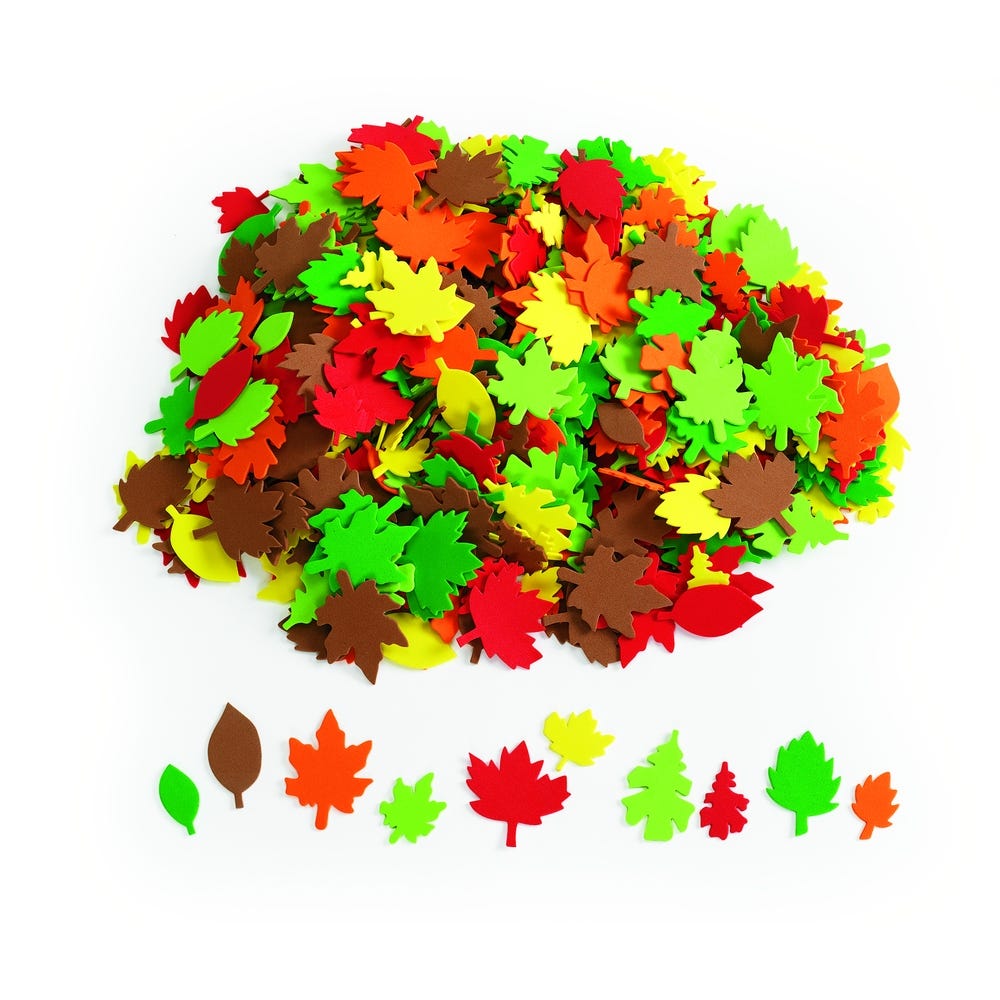 Colourful Foam Leaf Shapes Pack of 500