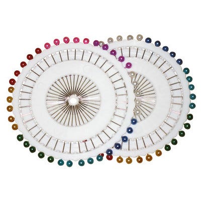 Coloured Pins on a Wheel Assorted Pack 40