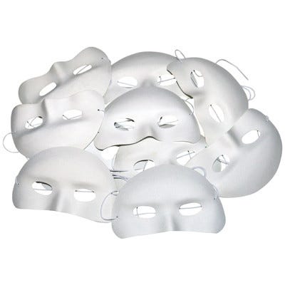 Flock Finish Half Masks White Pack 10