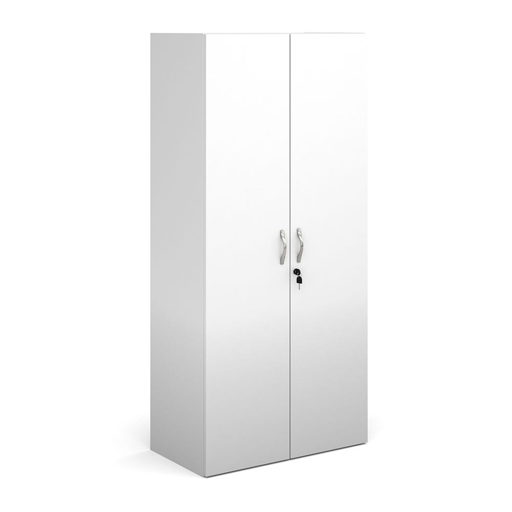 Double Door Cupboard 4 Shelves H1630mm White