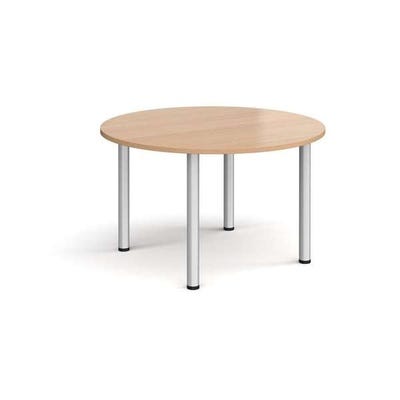 Circular Silver Frame Meeting Table 1000mm